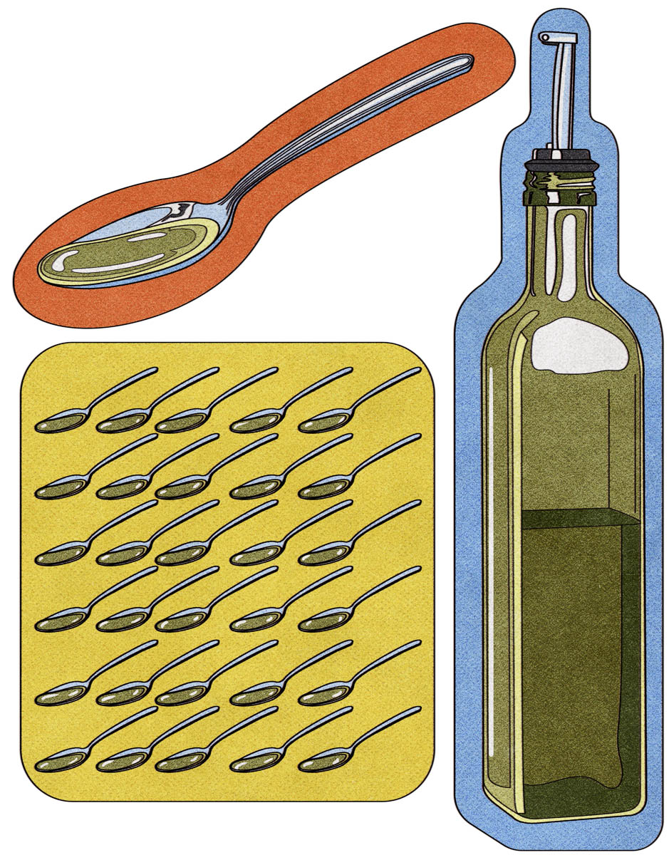What does one serving of olive oil look like?