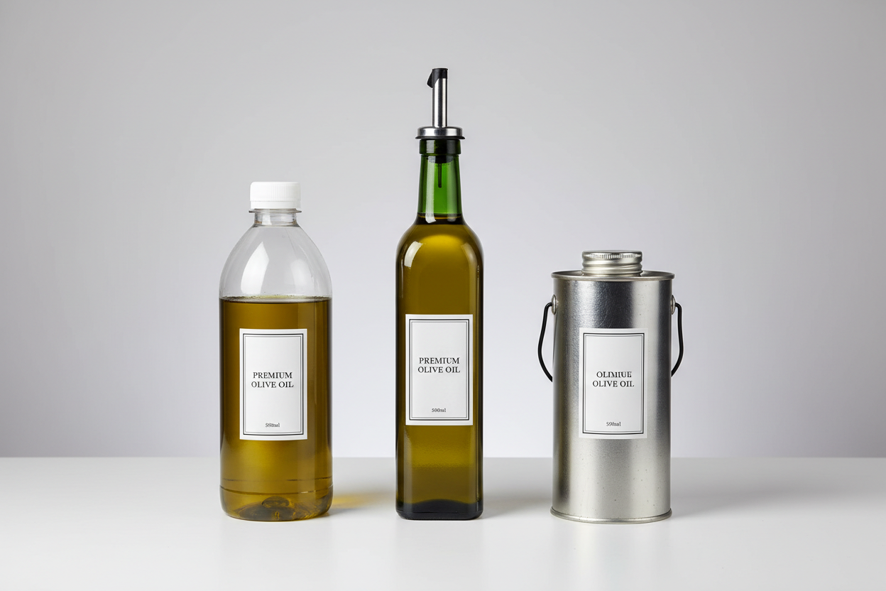 Olive Oil Packaging: Glass vs. Plastic vs. Tin — What the Science Actually Says