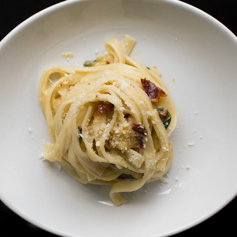 Pasta con Pancetta e Zucchine Recipe (Pasta with Pancetta and Zucchini)